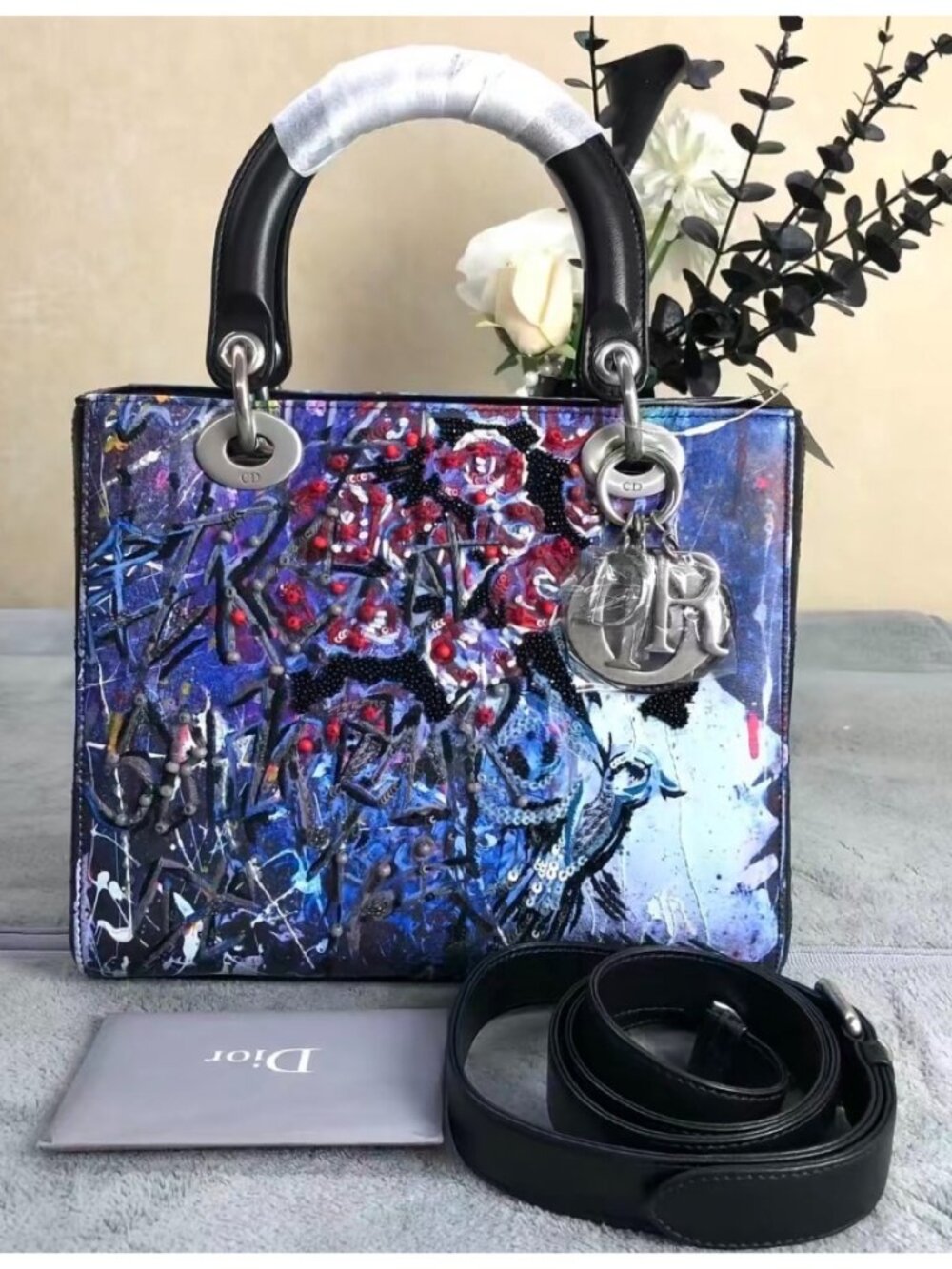 Christian Dior Lady Dior Art Bag Hand-Painted